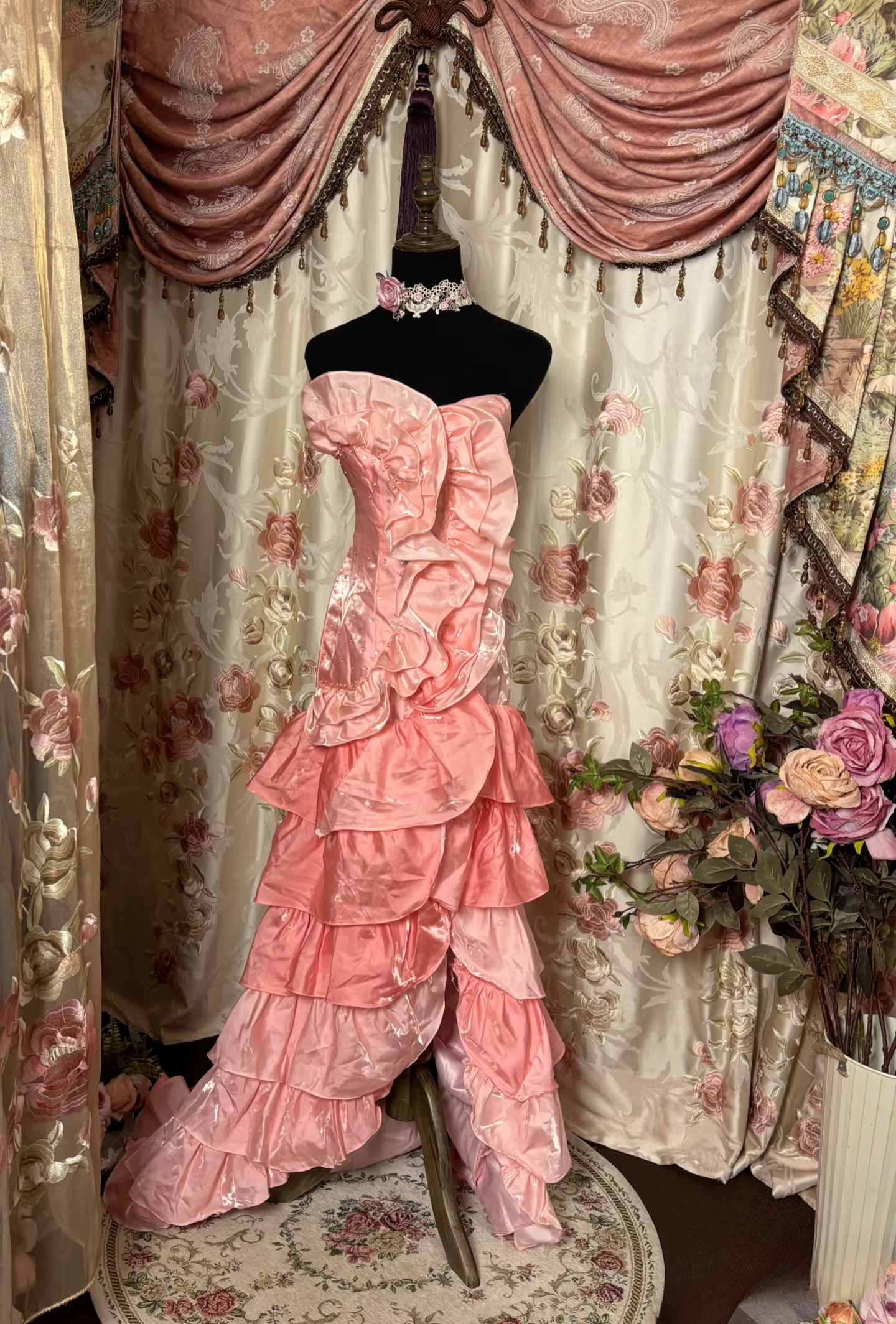 Vintage Prom Dresses 1950s Retro Classy Mermaid Sweetheart Inspo Pink Slit Long Prom Gown AU253