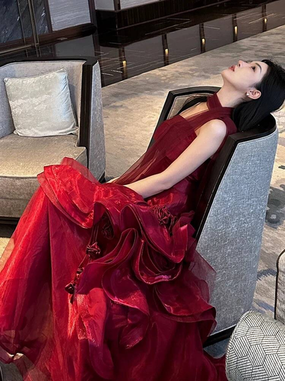 Edle Meerjungfrau trägerloses Burgunderrotes langes Ballkleid mit Schal Partykleid 21. Geburtstag Outfits Abschlusskleid AU269