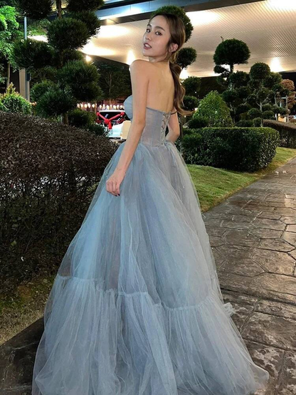 Robe de bal élégante en tulle, décolleté en cœur, longue, tenue de soirée, pour 21e anniversaire, robe de remise de diplôme, AU276