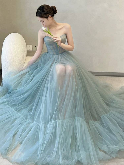 Robe de bal élégante en tulle, décolleté en cœur, longue, tenue de soirée, pour 21e anniversaire, robe de remise de diplôme, AU276