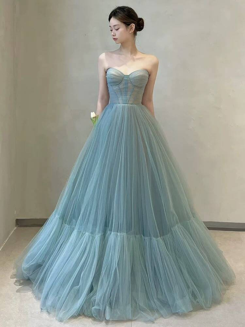 Robe de bal élégante en tulle, décolleté en cœur, longue, tenue de soirée, pour 21e anniversaire, robe de remise de diplôme, AU276