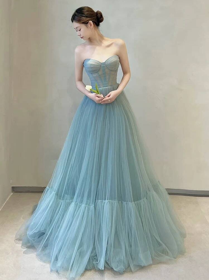 Robe de bal élégante en tulle, décolleté en cœur, longue, tenue de soirée, pour 21e anniversaire, robe de remise de diplôme, AU276