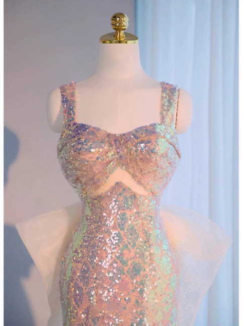 Modest Mermaid Sweetheart Sequin Sleeveless Long Prom Dresses Party Dress 21st Birthday Outfits Graduation Dress AU293