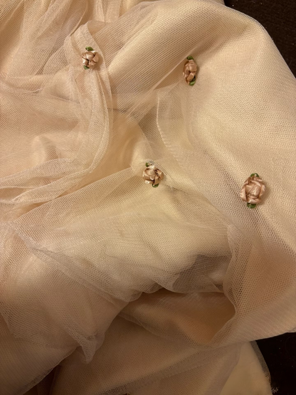 Robe de bal vintage à col carré ornée d'appliqués et de volants, longue, idéale pour une quinceañera, un anniversaire de 15 ou 16 ans (AU294).