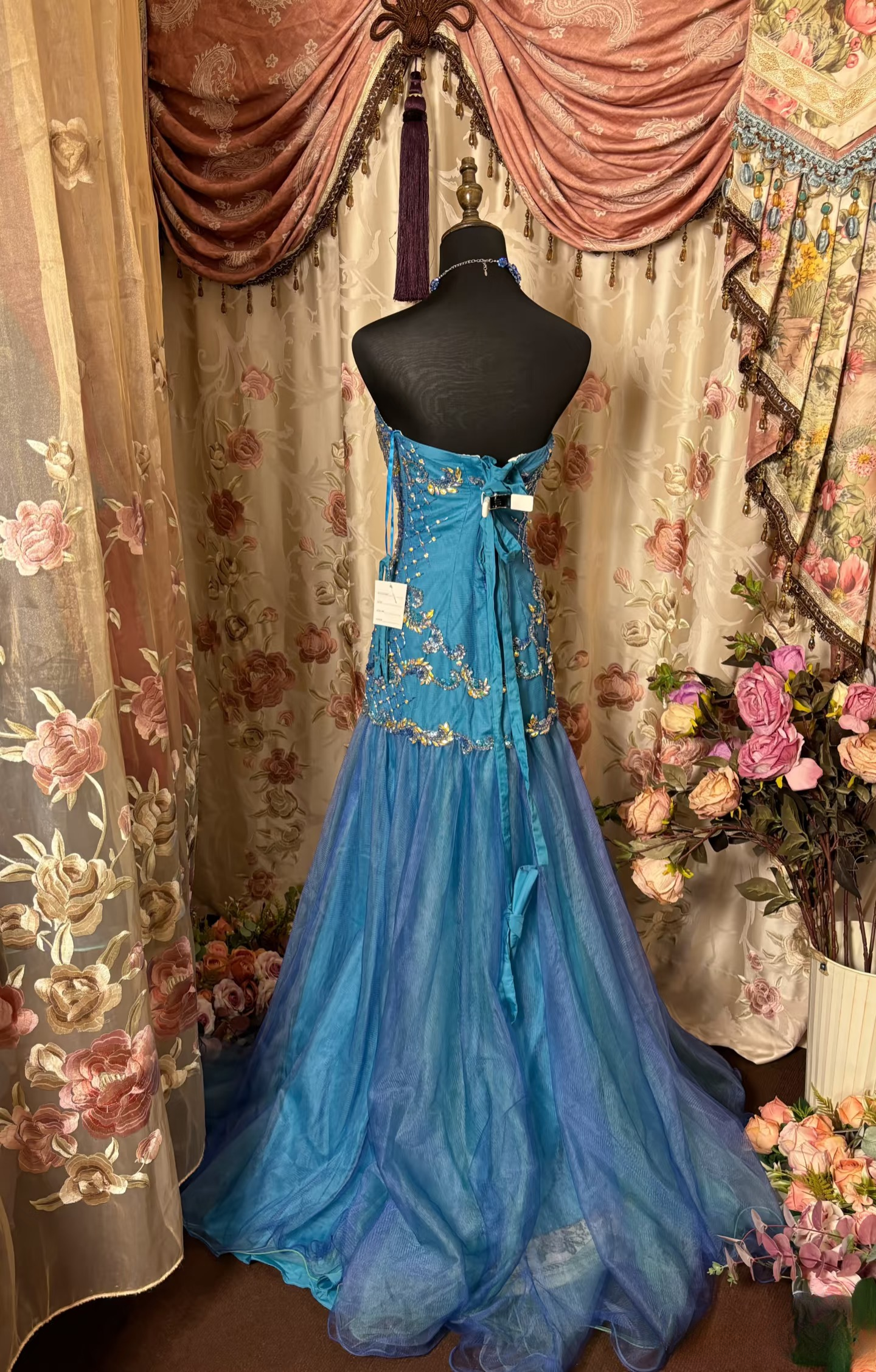 Gorgeous Mermaid Sweetheart With Gold Appliques 60s Sleeveless With Lace Long Prom Dresses Formal Evening Gowns AU308