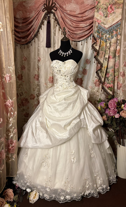 Retro Ball Gown Sweetheart Taffeta Ivory 80s Fitted Corset Bride Gown Long Wedding Dresses Brides Dress AU318