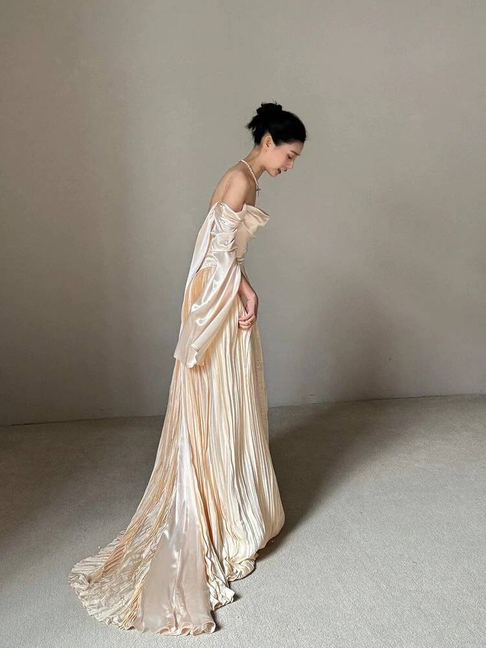Vintage A Line Off The Shoulder Satin Floor Length Prom Dresses Party Dress 21st Birthday Outfits Graduation Dress AU340