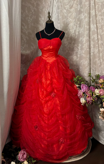 Vintage Outfits 50s Dress Prom Ball Gown Spaghetti Straps Puffy Pleated Dresses Formal Party Teens Evening Gowns AU349