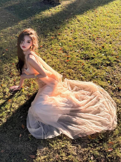 Vintage Meerjungfrau Schatz Tüll Bodenlangen Ballkleider Partykleid 21. Geburtstag Outfits Abschlusskleid AU350