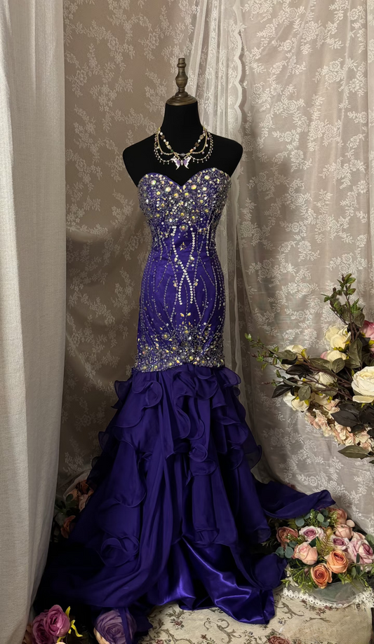Vintage Prom Dress Outfit Mermaid Sweetheart With Silver Beaded Long 90s Prom Dresses Formal Evening Gowns AU357