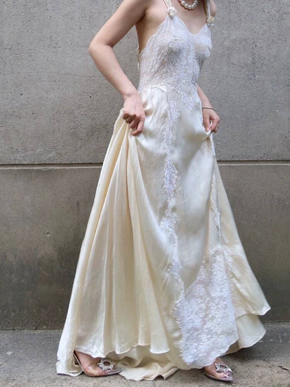 Robe de mariée blanche vintage à bretelles en dentelle, longue, style conte de fées, AU368