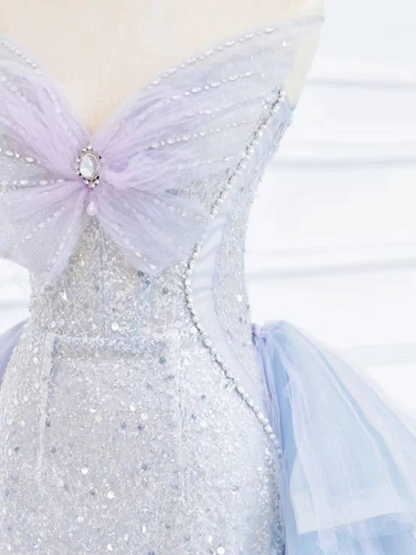Sexy Mermaid Sweetheart Lavender Lilac Sequin Prom Dresses Party Dress 21st Birthday Outfits Graduation Dress A371