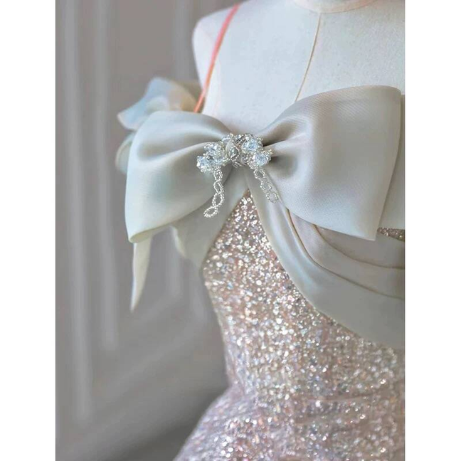 Beautiful A line Off The Shoulder Long Sequin Prom Dresses Party Dress 16th Birthday Outfits Graduation Dress AU379