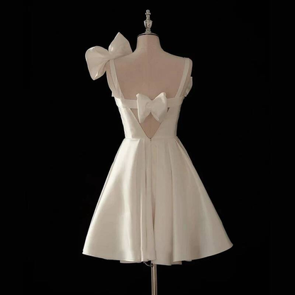 Cute A line Spaghetti Straps White Short 16th Birthday Dress Homecoming Dresses Cocktail Gown AU385