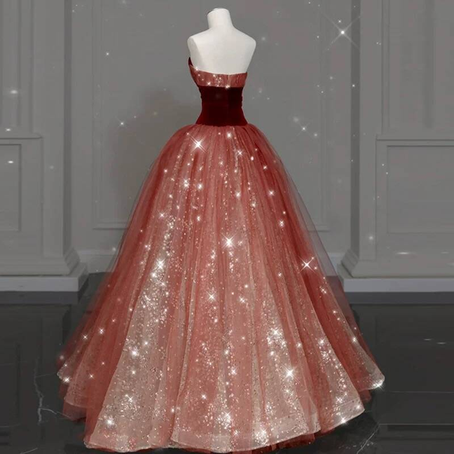 Robe de bal élégante en tulle rouge, décolleté en cœur, tenue de soirée pour 21e anniversaire, robe de remise de diplôme, AU415