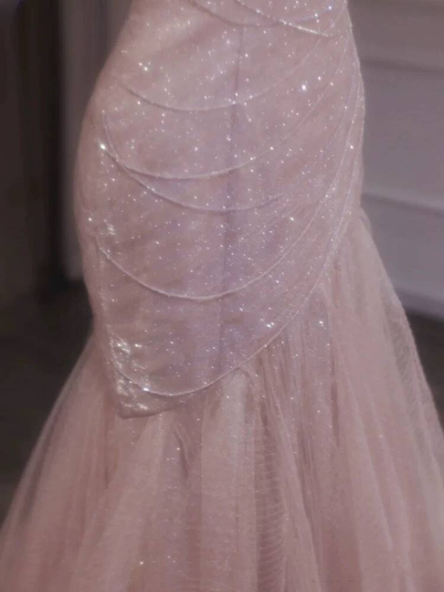 Robe de bal élégante en tulle rose, décolleté en cœur, style sirène, tenue de soirée pour 21e anniversaire, robe de remise de diplôme, AU417
