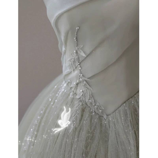 Robe de bal mignonne sans bretelles en tulle vert menthe, tenue de soirée pour 20e anniversaire, robe de remise de diplôme, AU418