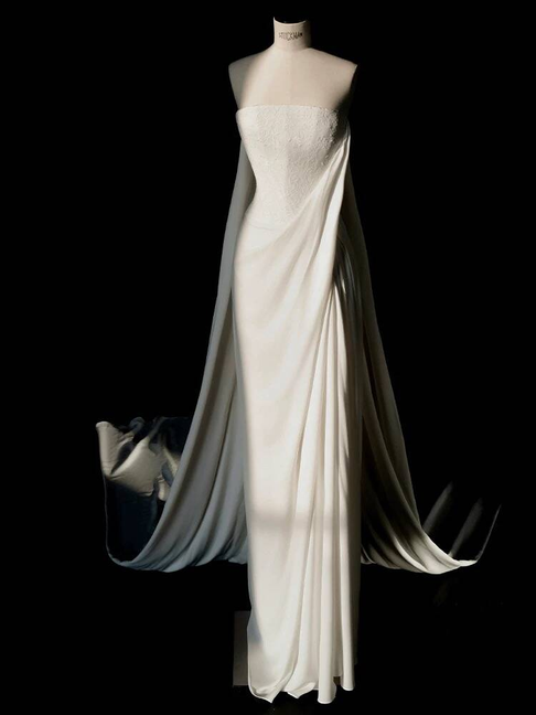 Vintage Sheath Strapless Lace Satin Wedding Dress Bride Gown Fairytale Wedding Dresses AU480