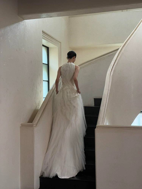 Vintage Mermaid High Neck Tulle Wedding Gown Long Fairytale Brides Gown Wedding Dresses AU488