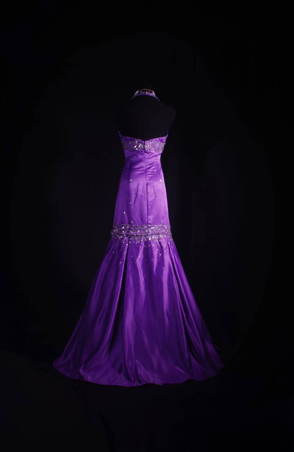 Vintage Meerjungfrau Halfter Traube Bodenlangen Ballkleid Silber Perlen Inspiration Lange Ballkleider AU523
