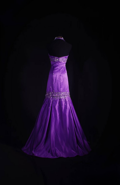 Vintage Meerjungfrau Halfter Traube Bodenlangen Ballkleid Silber Perlen Inspiration Lange Ballkleider AU523