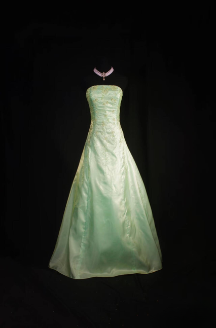 Retro Ball Gown Strapless Mint Green Satin Floor Length Prom Dress Inspiration Long Prom Dresses AU526
