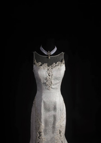 Robe de bal longue style sirène vintage, style bateau, gris argenté, robe de soirée princesse, robe de remise de diplôme, AU531