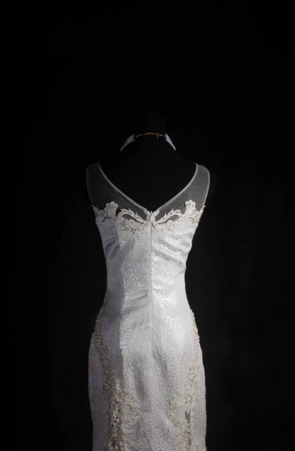 Robe de bal longue style sirène vintage, style bateau, gris argenté, robe de soirée princesse, robe de remise de diplôme, AU531