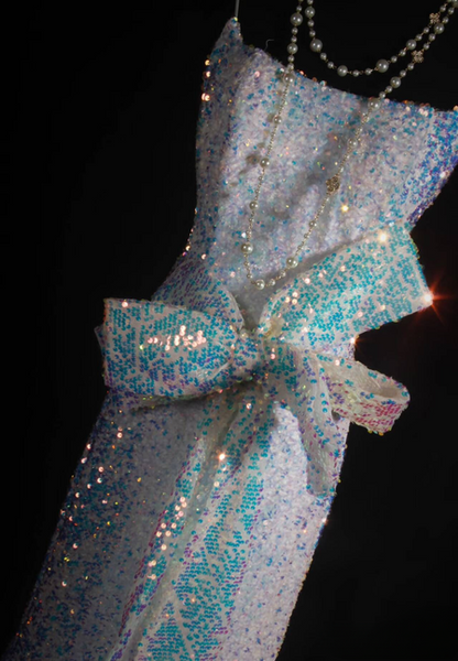 Robe de bal sirène rétro à bretelles spaghetti et paillettes blanches, dos nu, robe de bal 2026, robe de princesse, robe de remise de diplôme, AU540
