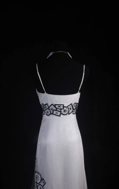Robe de bal longue vintage en tulle blanc à bretelles spaghetti, coupe trapèze, tenue de soirée princesse pour femme, AU566