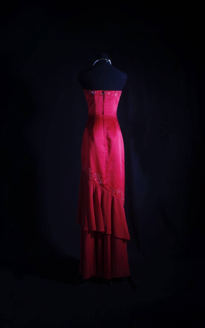 Retro Meerjungfrau Schatz Rot Satin Lange Ballkleider Partykleid Prinzessin Abschluss-Outfits Für Frauen AU572