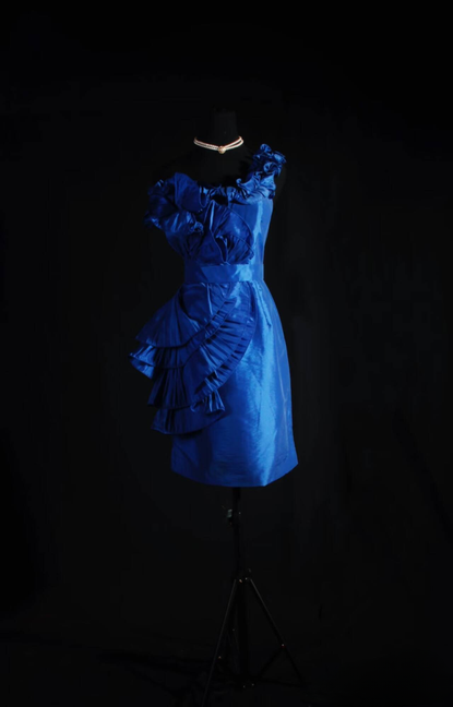 Vintage Sheath One Shoulder Royal Blue Short 18th Birthday Dress Freshman Homecoming Dresses Cocktail Gown AU574
