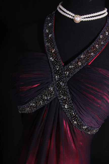 Vintage Prom Dresses 1950s Retro Classy A Line Halter Black Ombre Pink Party Dress Princess Graduation Outfit For Women AU585