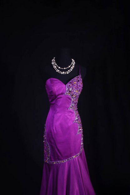 Robe de bal longue style sirène rétro asymétrique en mousseline de soie, perles argentées, raisin, tenue de soirée, de remise de diplôme, pour femmes, AU599