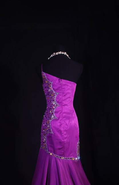 Robe de bal longue style sirène rétro asymétrique en mousseline de soie, perles argentées, raisin, tenue de soirée, de remise de diplôme, pour femmes, AU599