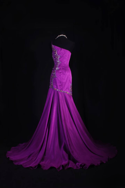 Robe de bal longue style sirène rétro asymétrique en mousseline de soie, perles argentées, raisin, tenue de soirée, de remise de diplôme, pour femmes, AU599