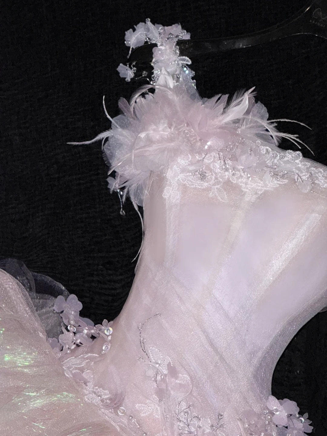 Robe de bal modeste à bretelles ornée de fleurs en tulle style vintage, robe de soirée longue AU609