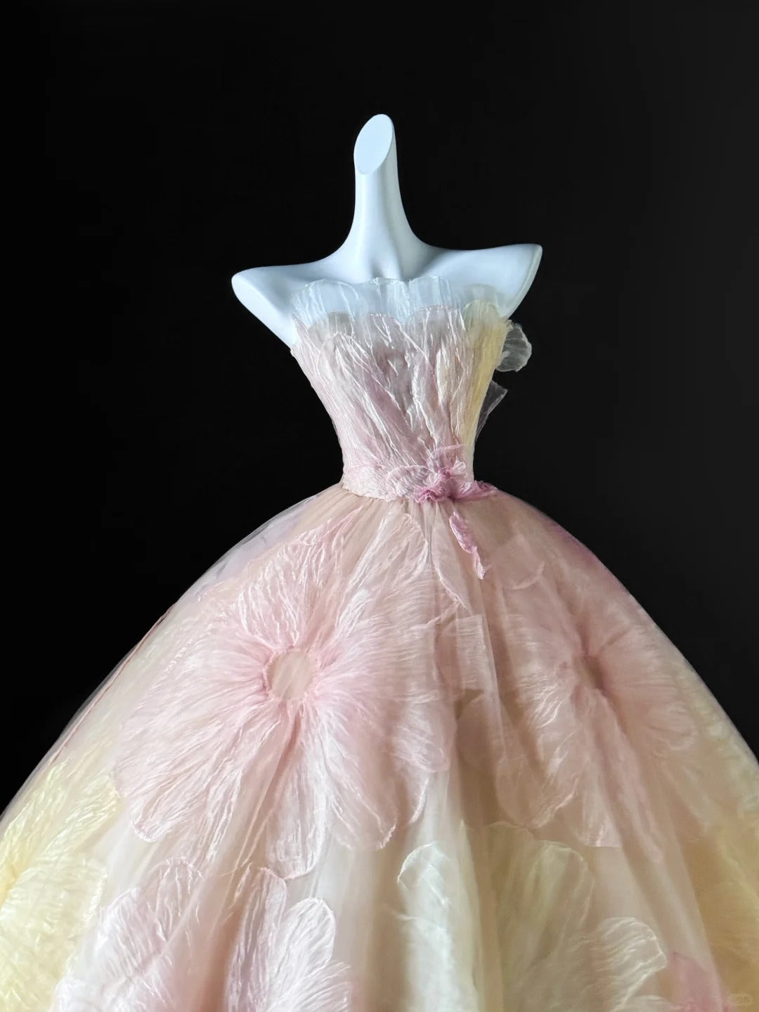 Robe de bal bustier rose à fleurs, longue, en tulle, pour Quinceanera, pour Sweet 15 et 16 ans, AU638