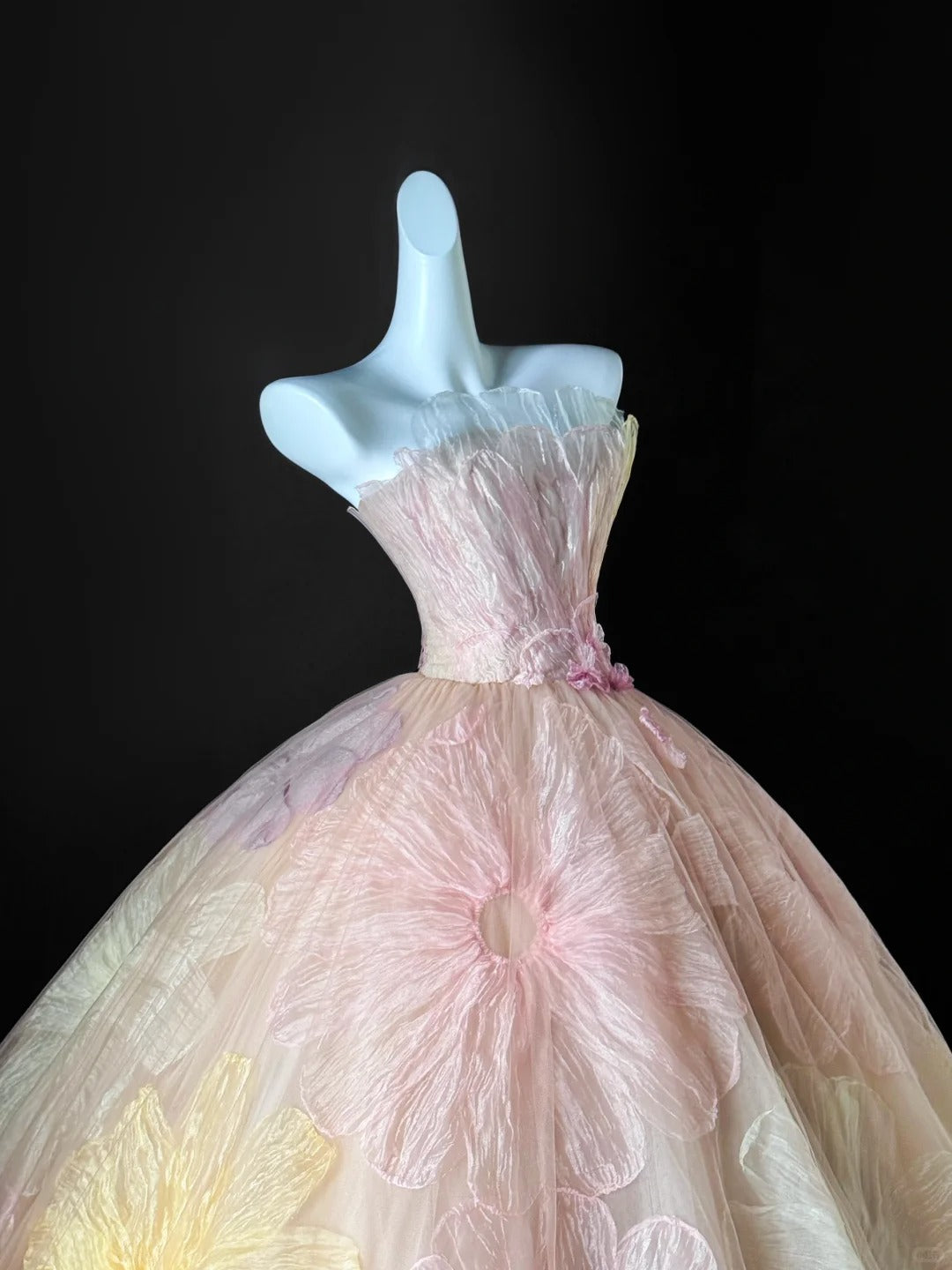 Robe de bal bustier rose à fleurs, longue, en tulle, pour Quinceanera, pour Sweet 15 et 16 ans, AU638