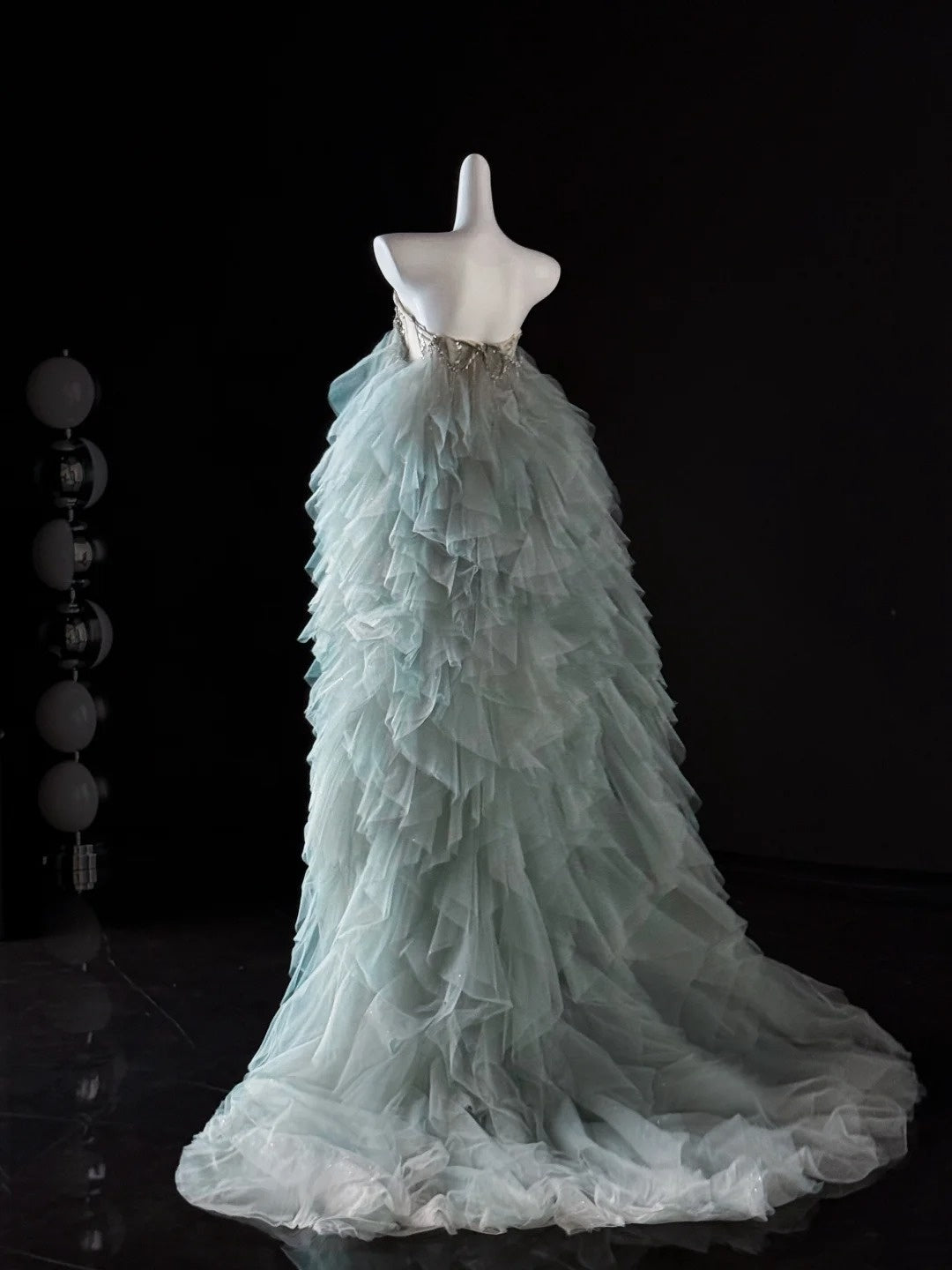 Robe de bal sirène de luxe en tulle bleu ciel clair, décolleté en cœur, longue robe de soirée pour 22e anniversaire, robe de remise de diplôme, AU648