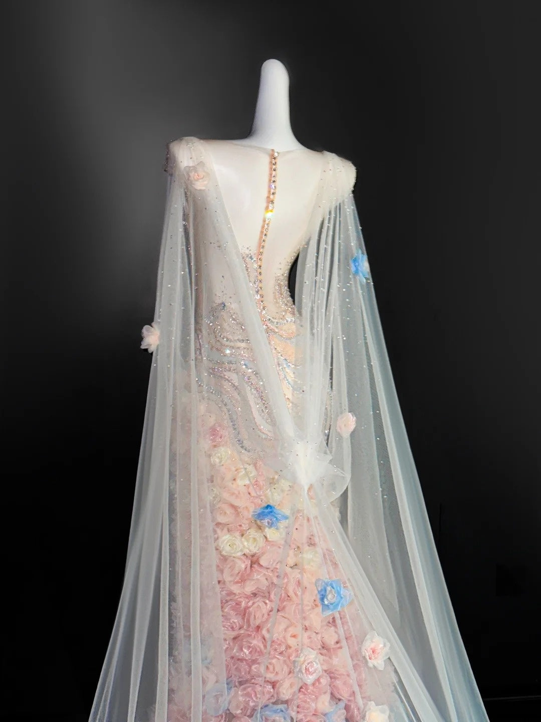 Robe de bal romantique sirène à col rond et paillettes, longue robe de soirée pour 21e anniversaire, robe de remise de diplôme, AU670
