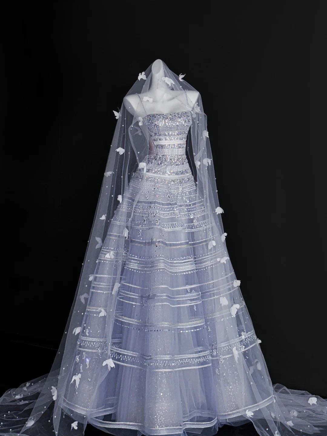 Robe de bal vintage à bretelles spaghetti en tulle et paillettes, robe de bal longue pour fête, tenue d'anniversaire, robe de remise de diplôme, AU671