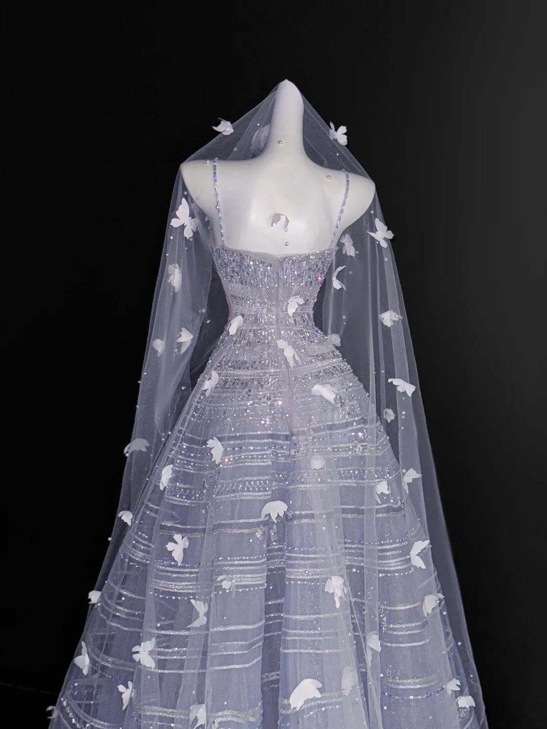 Robe de bal vintage à bretelles spaghetti en tulle et paillettes, robe de bal longue pour fête, tenue d'anniversaire, robe de remise de diplôme, AU671