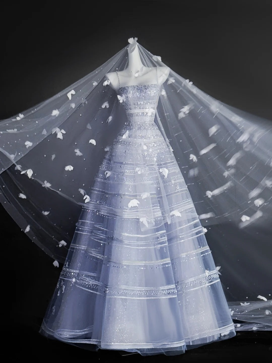 Robe de bal vintage à bretelles spaghetti en tulle et paillettes, robe de bal longue pour fête, tenue d'anniversaire, robe de remise de diplôme, AU671