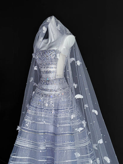 Robe de bal vintage à bretelles spaghetti en tulle et paillettes, robe de bal longue pour fête, tenue d'anniversaire, robe de remise de diplôme, AU671