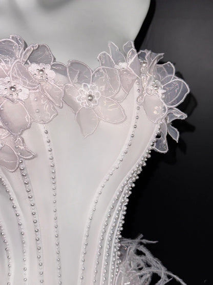 Robe de bal élégante en tulle rose blush, décolleté en cœur, robe de bal longue en dentelle, tenue de fête pour 18e anniversaire, robe de remise de diplôme, AU675