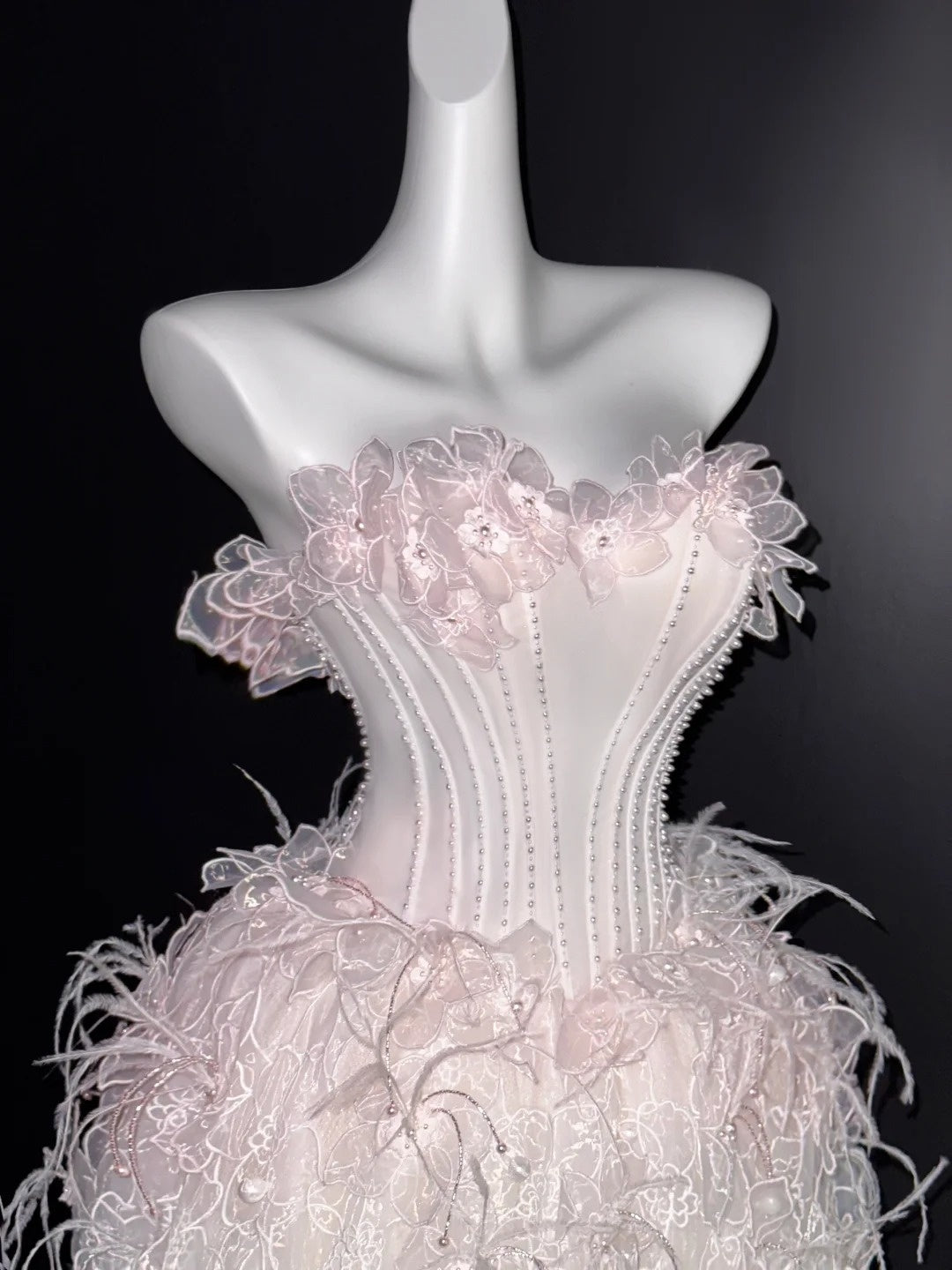 Robe de bal élégante en tulle rose blush, décolleté en cœur, robe de bal longue en dentelle, tenue de fête pour 18e anniversaire, robe de remise de diplôme, AU675
