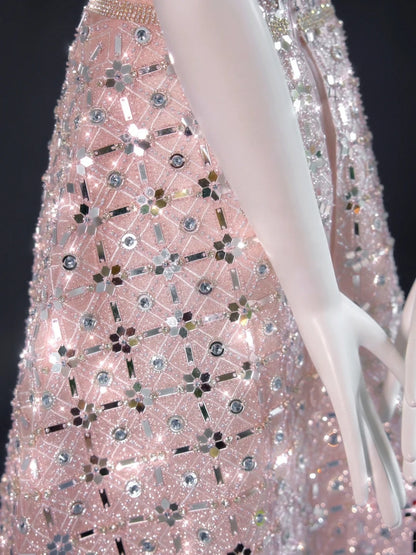 Robe de bal élégante à épaules dénudées, robe de bal rose longue, tenue de fête pour 18e anniversaire, robe de remise de diplôme, AU734