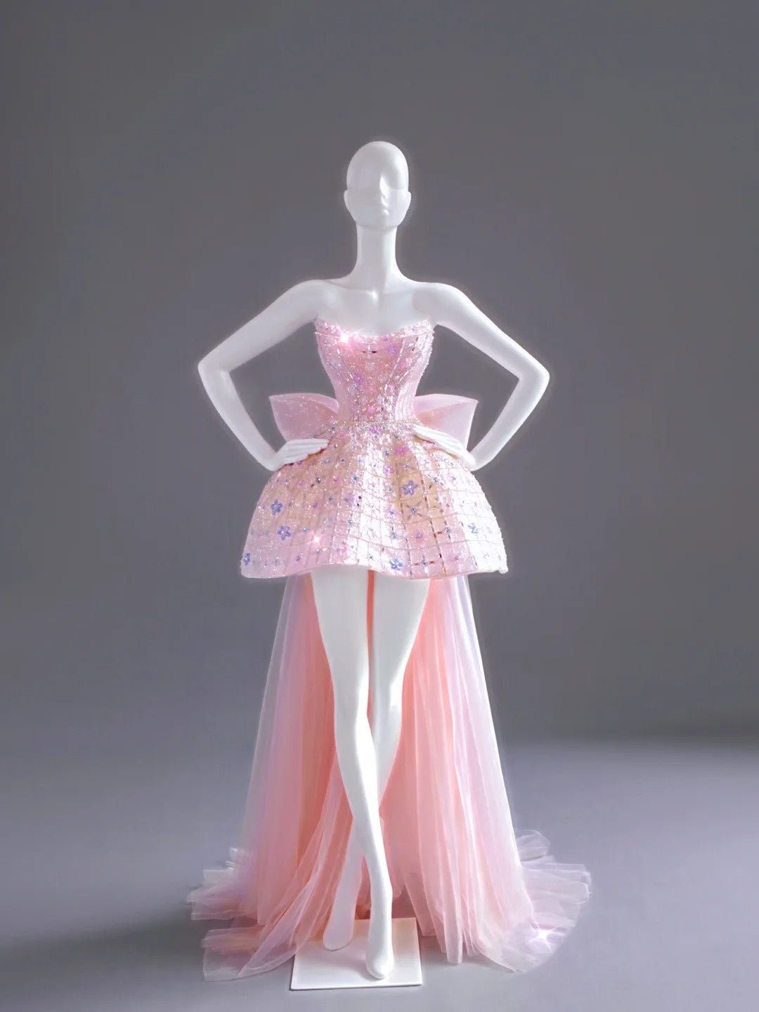 Luxury Ball Gown Strapless Pink Sequins Short 18th Birthday Dress Homecoming Dresses Cocktail Gown AU735
