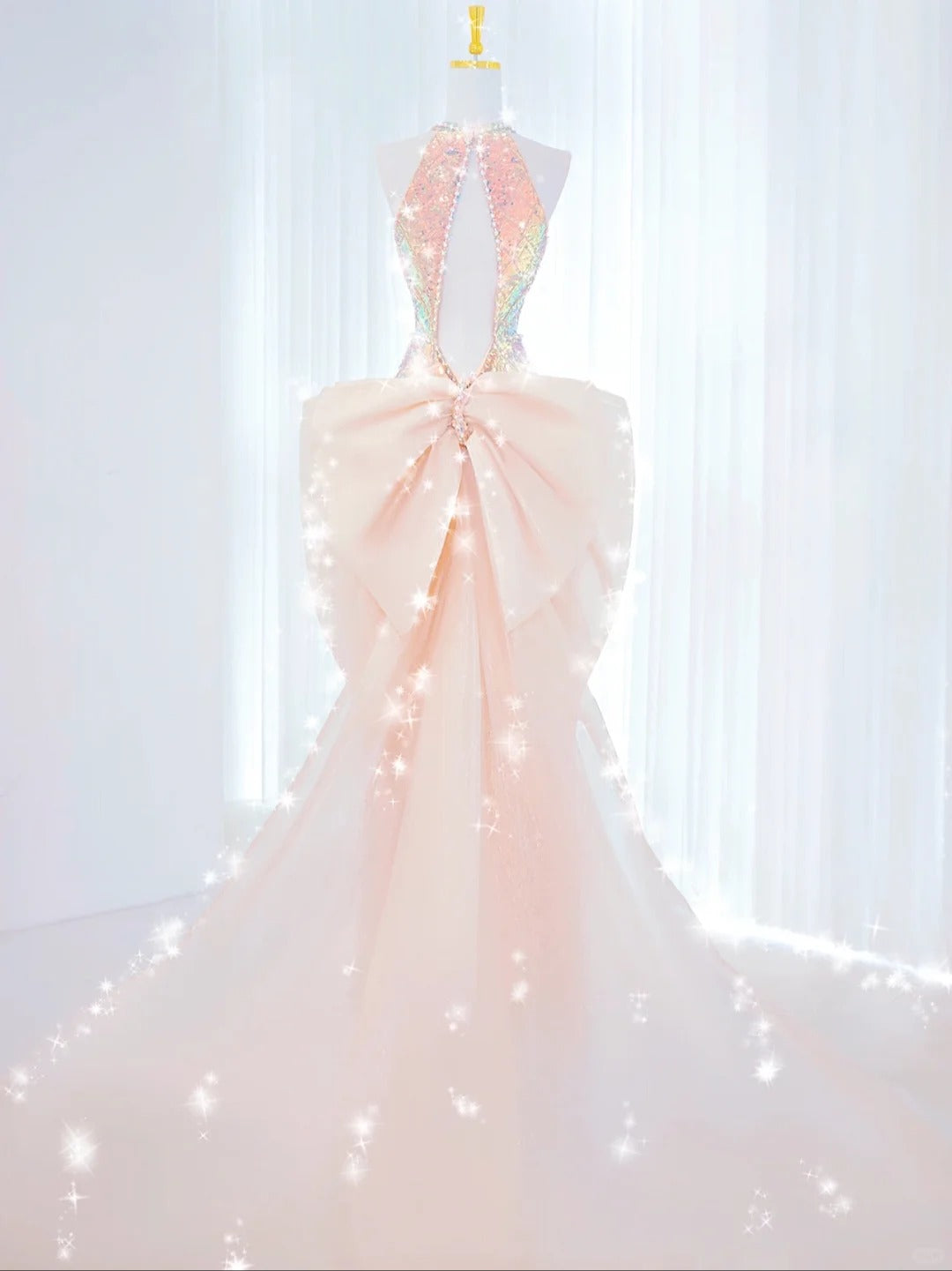 Robe de bal sirène sexy à col haut et paillettes, longue tenue de soirée pour 18e anniversaire, robe de remise de diplôme, AU840